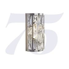 Image of Polished Chrome Wall Light with Crystal Glass Shade Wall Mounted Home Lighting