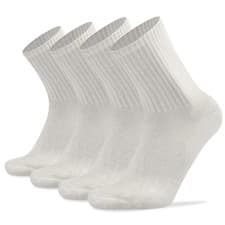 Image of Warm White Wool Hiking Socks for Women Men, Ladies Compression-Fit Non Bliste...