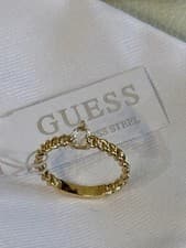 Image of GUESS 🎁 Sparkling Ladies Teardrop Gold Ring (size N) - Perfect Gift 💝🎄