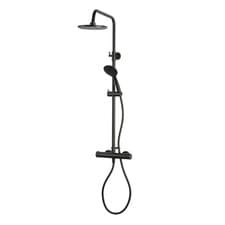 Image of Aqualisa RNDSCBV2.MB Safe Touch Round Column Thermostatic Mixer Shower Black