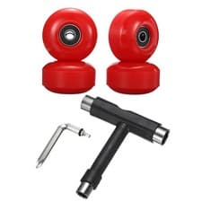 Image of 4pcs 52mm 95A Skateboard Wheels Street Wheel with Bearing Skate Tool Red