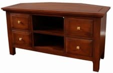 Image of Mahogany Corner TV Unit | TV Stand | 4 Drawers | New York Range NEW CBN064