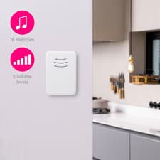 Image of Byron Wireless Portable Doorbell Set - 150 M Range - 16 Melodies - DBY-22311