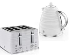 Image of Swan Symphony Black Kettle & 4 Slice Toaster Matching Kitchen Set White