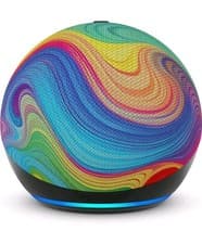 Image of Echo Dot Kids Newest 5th Gen Smart Speaker Wi-Fi & Bluetooth Alexa Rainbow Swirl