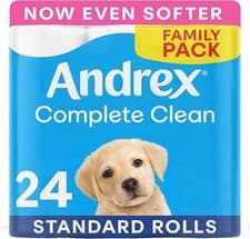 Image of Andrex Complete Clean Toilet Roll 24 Rolls (Previously Andrex Classic Clean Toil