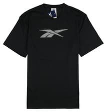 Image of REEBOK Vector Performance Logo T-Shirt sz M Medium Black White