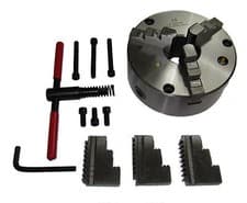 Image of 3 JAW SELF LATHE CHUCK CENTERING 80MM - 250MM SOFT JAWS INSIDE / OUTSIDE JAWS