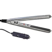 Image of 12V Compact Travel Festival Camping Portable In Car Hair Straighteners- White