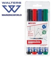 Image of Edding 360 Assorted Whiteboard Marker Pens | Dry Wipeable | Refillable | Set 4