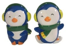 Image of Set of HOLIDAY Penguin Salt & Pepper Shakers Target Christmas Ceramic 3" Tall