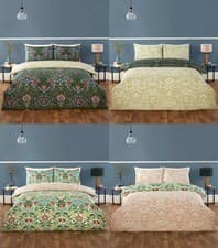 Image of Heritage Flora Botanical Rich Reverse Design Duvet Quilt Cover Set Bed Linen