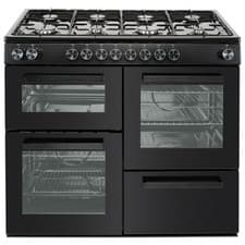 Image of electriQ 100cm Dual Fuel Range Cooker - Black EQRANGEDF100BLKV2
