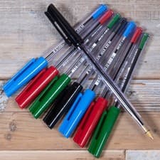 Image of Staedtler Stick 430 Medium Ballpoint Pens Black Blue Red Green Handwriting