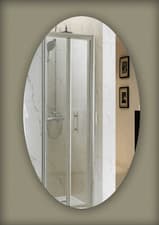 Image of Modern Oval Mirror Acrylic Bedroom Lounge & Bathroom Shatter Resistant Perspex
