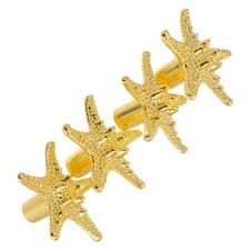 Image of 4pcs Cute Star Cabinet Knobs: Star Shaped Drawer Knobs Decorative Golden Zinc