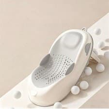 Image of Baby Bath Support Non Slip Bath tub Soft Touch Grey For New Borns Upto 6 Months