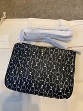 Image of Bnwt Ralph Lauren Black Chain Medium Messenger Crossbody Bag NEW Vegan Leather