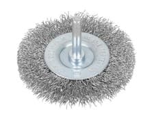 Image of BlueSpot Tools - Flat Steel Wire Wheel Brush 75mm x 6mm Arbor