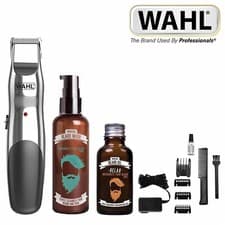 Image of Wahl Cordless Ergonomic Beard Trimmer Grooming Wash & Oil Set 9916-803