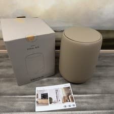 Image of West Elm Blomus Sono Pedal Bin Trash Can Tan Scuffed Sides Read NIB
