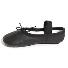 Image of Ballet Shoes Girls Ballet Dance Shoes Black Ballerina Leather Full Sole Children