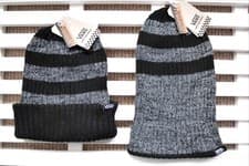 Image of VANS Black Marl Reversible BEANIE HAT Toque Skateboarding CUFF UP or SLOUCHY V21