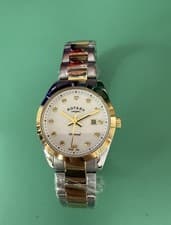 Image of New Ladies Rotary Gold plated & steel stone set Quartz Watch LB00276/29 No Box