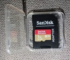 Image of SanDisk Extreme 1TB MicroSDXC A2 V30 UHS-I Memory Card 190 mb/S With SD Adapter