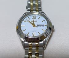 Image of Seiko Solar White Silver Gold Lady`s 83-B75 NEW