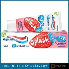 Image of AQUAFRESH SPLASH TOOTHPASTE 3-8 YEARS KIDS TOOTHPASTE STRAWBERRY FLAVOUR 50ML