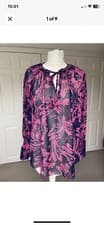 Image of Beautiful Mint Velvet BNWT Pink & Indigo Blouse Size L
