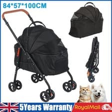 Image of Pet Stroller Dog Foldable Travel Carriage with 4 Wheel for Small/Medium Dogs Cat