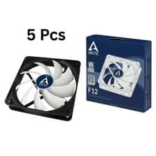 Image of 5x Arctic F12 Standard Case Fans - 120mm, 3 Pin, White/Black - 5 units in total 