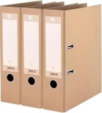 Image of Oxford A4 Lever Arch Files, Recycled Paper-on-Board Eco Filing Set, Natural Kraf