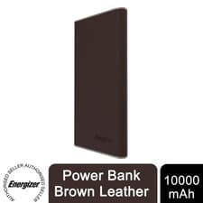 Image of Energizer 10000mAh PowerBank Brown Leather with 1m Black iPhone Cable