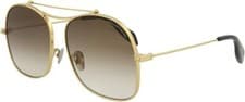 Image of Alexander McQueen AM0088s 004 Gold Sunglasses Brown Lens Sonnenbrille  59-15-145