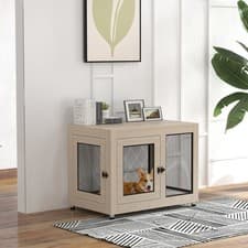 Image of PawHut Pet Crate End Table w/ Soft Washable Cushion for Lage Medium Small Dogs