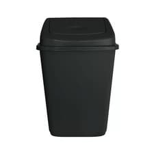 Image of 60L Black Plastic Swing Bin Flip Top Home Kitchen Rubbish Waste Dustbin