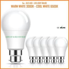 Image of 5W GLS LED Bulb B22 Bayonet LED 40w Light Bulbs Warm/Cool White Lamps ♻️180° ECO