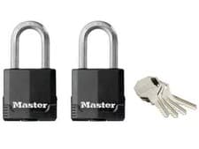 Image of 2 X Master Lock EXCELL Weather Tough Laminated Steel Padlock 49 x 8 x 38mm LS