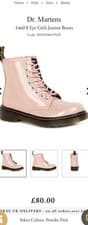Image of Dr Martins Powder Pink Glitter 8 Eye Boots Girls Uk 13 Rr £80 New