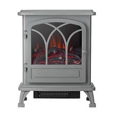 Image of Focal Point Cardivik 1800W Electric Stove Grey Log Flame Fire Heat Freestanding