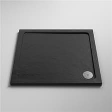 Image of Pearlstone Grey Slate Effect Square Shower Tray 700mm x 700mm