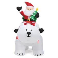 Image of Inflatable Snowman Christmas Santa Claus Xmas Decoration LED Lights Blow Up New