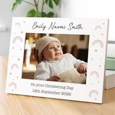 Image of Christening Photo Frame 6X4 7X5 Girls Christening Gift Goddaughter Keepsake