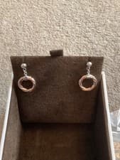 Image of HOT DIAMONDS 2 TONE EARRINGS - NEW IN BOX