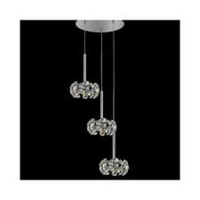 Image of Luxuria Lighting 3 Light Polished Chrome & Crystal Shade Pendant Ceiling Light