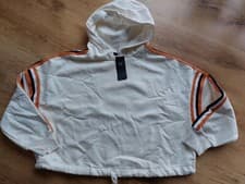 Image of Marks And Spencer Ladies Cream Cropped Hooded Sweatshirt, Size Medium, BNWT