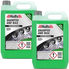 Image of 2 x Holts 5L Car Shampoo & Wax Streak Free 300+ Washes Wash Polish Shine Clean
